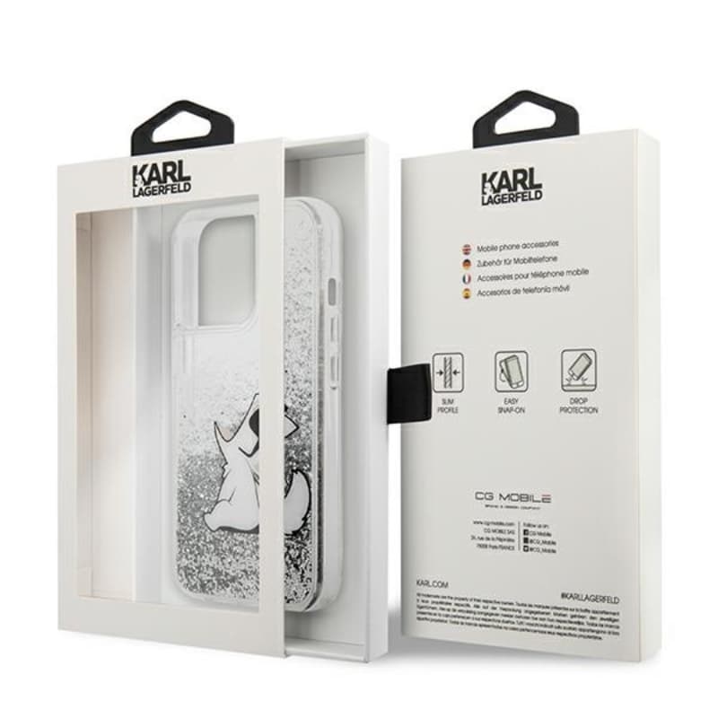 Karl Lagerfeld Liquid Glitter Choupette Fun - Case for iPhone 13 Pro Max (Silver) 8