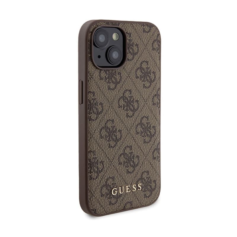Guess Bundle Pack MagSafe 4G Metal Gold Logo - Case set + Power Bank 5000mAh MagSafe iPhone 15 (brown) 4
