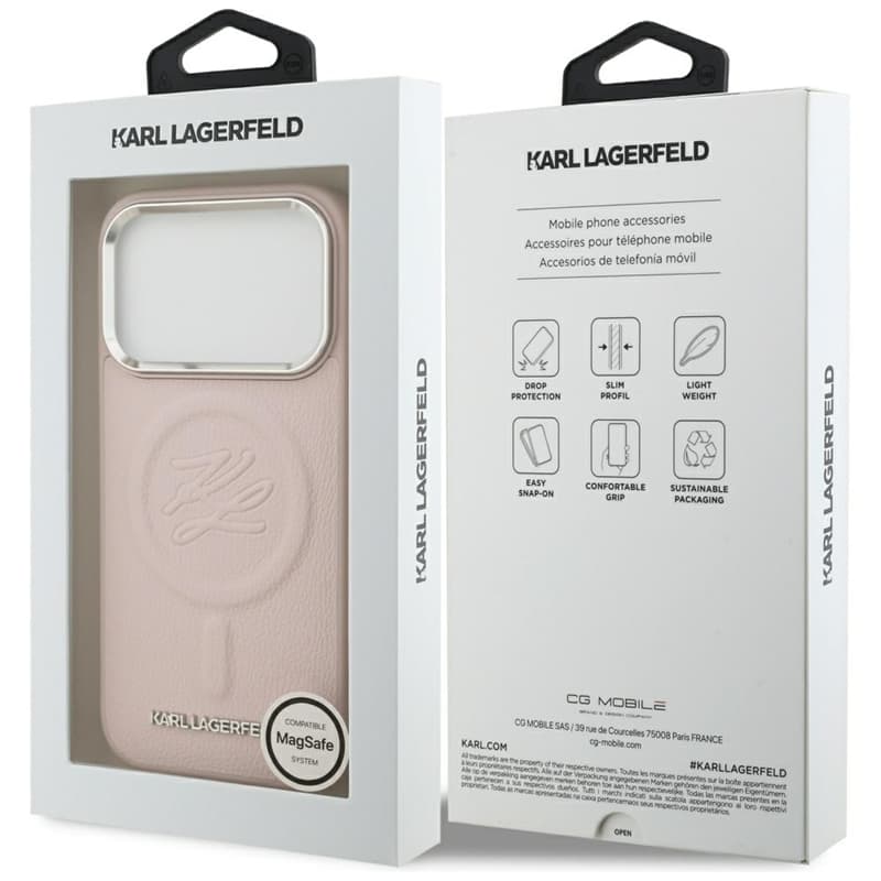 Karl Lagerfeld Initial & Metal Logo MagSafe - Case for iPhone 17 Pro Max (pink) 8