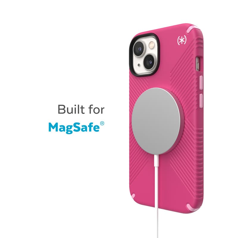 Speck Presidio2 Grip MagSafe - Anti-slip iPhone 14 Plus Case (Digitalpink / Blossompink / White) 1