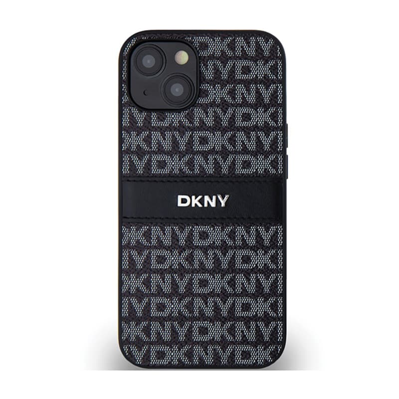 DKNY Leather Mono Stripe & Metal Logo - Case for iPhone 15 Plus / 14 Plus (black) 3