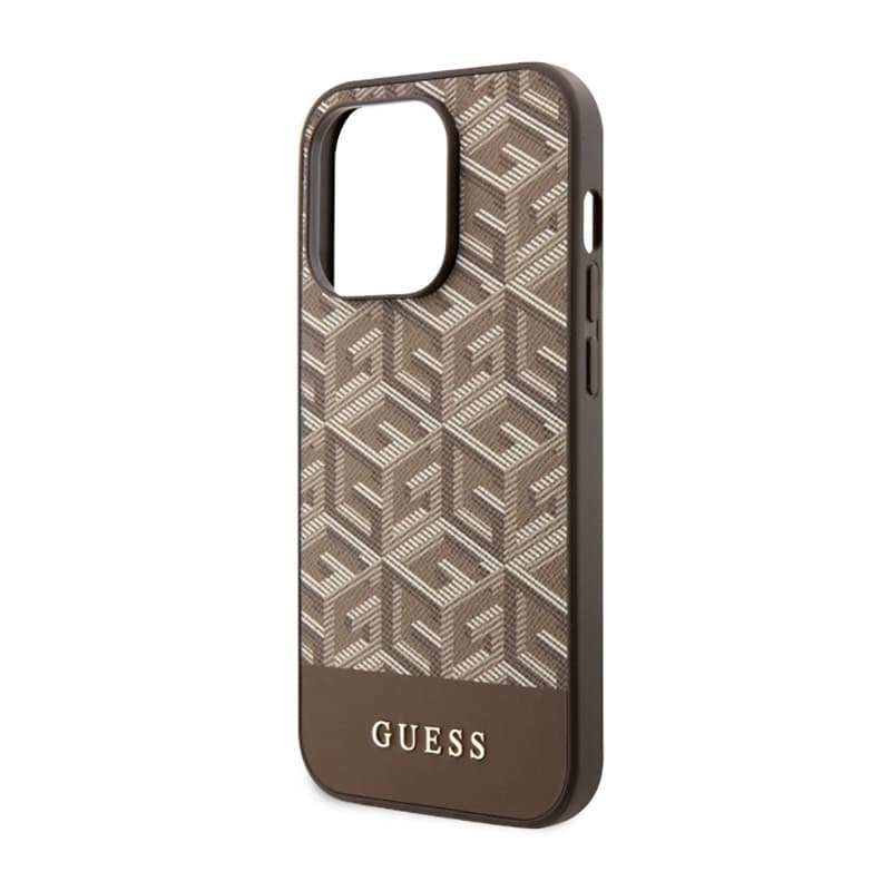 Guess GCube Stripes MagSafe - Case for iPhone 14 Pro Max (Brown) 6