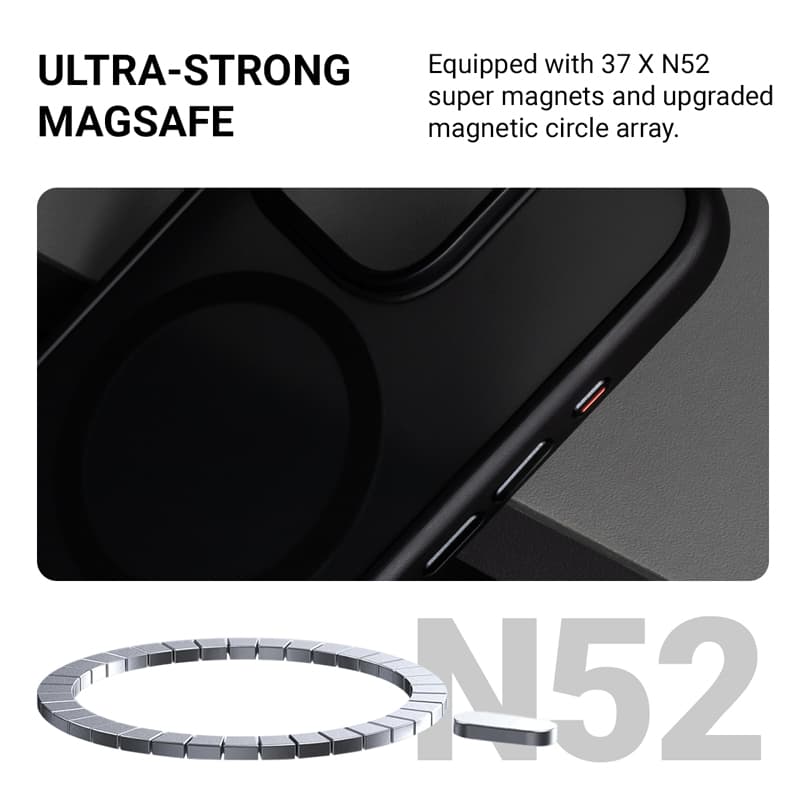 Crong Hybrid Frost MAG Cover - Case with MagSafe for iPhone 16 Pro (Black) 4