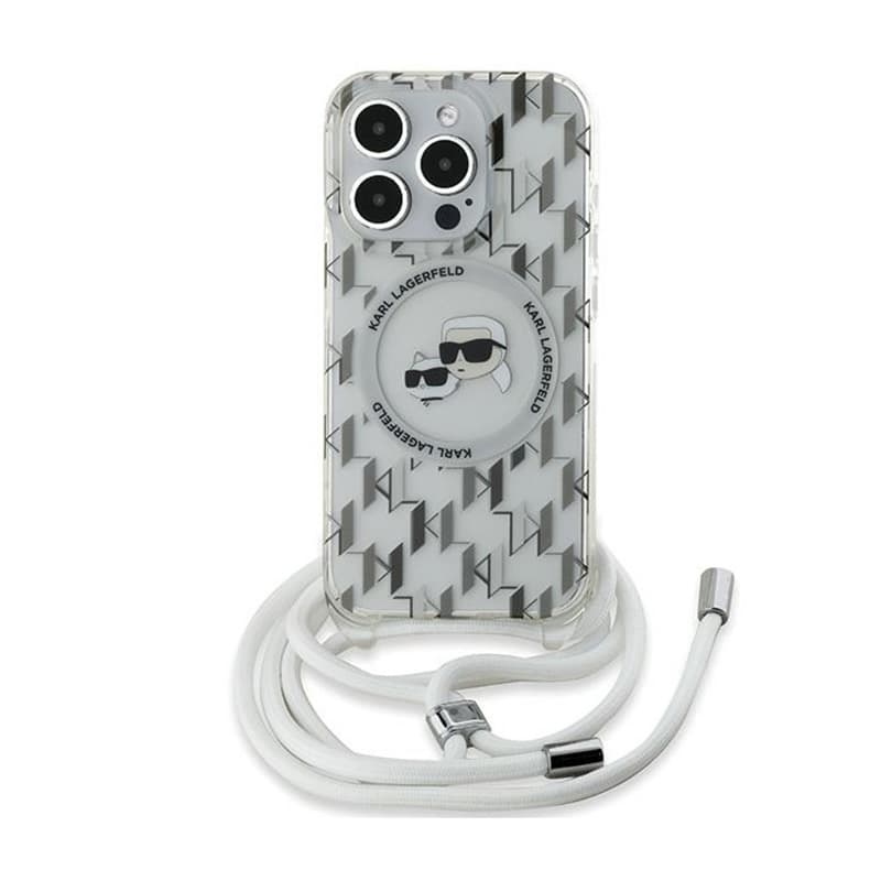 Karl Lagerfeld IML Crossbody Monogram Karl & Choupette Head MagSafe - iPhone 15 Pro Max Case (Transparent) 1