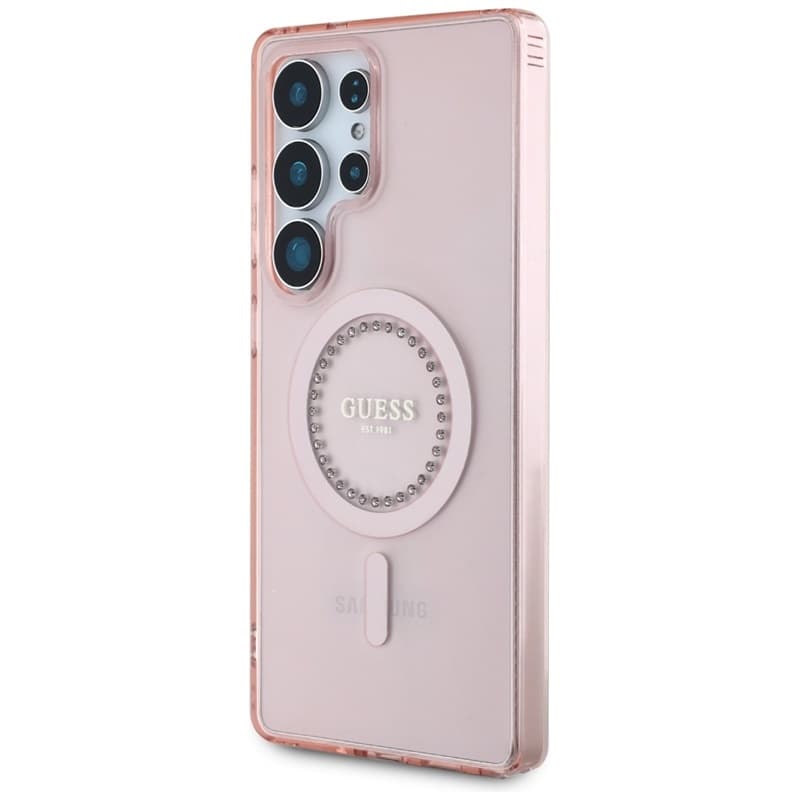 Guess Rhinestones Printed Classic Logo MagSafe - Case for Samsung Galaxy S25 Ultra (pink) 2