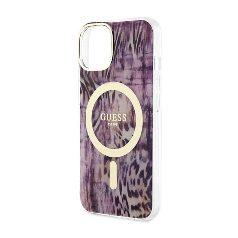 Guess Leopard MagSafe - Case for iPhone 14 (Pink) 6