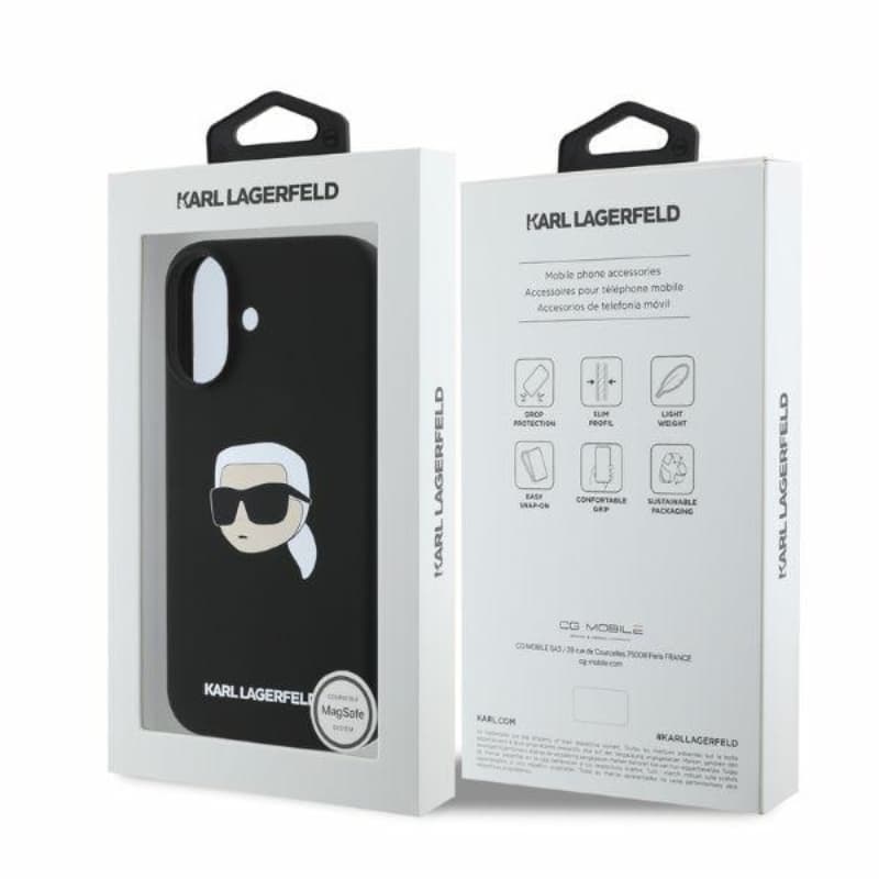 Karl Lagerfeld Silicone Karl Head Print MagSafe - Case iPhone 16 (black) 5