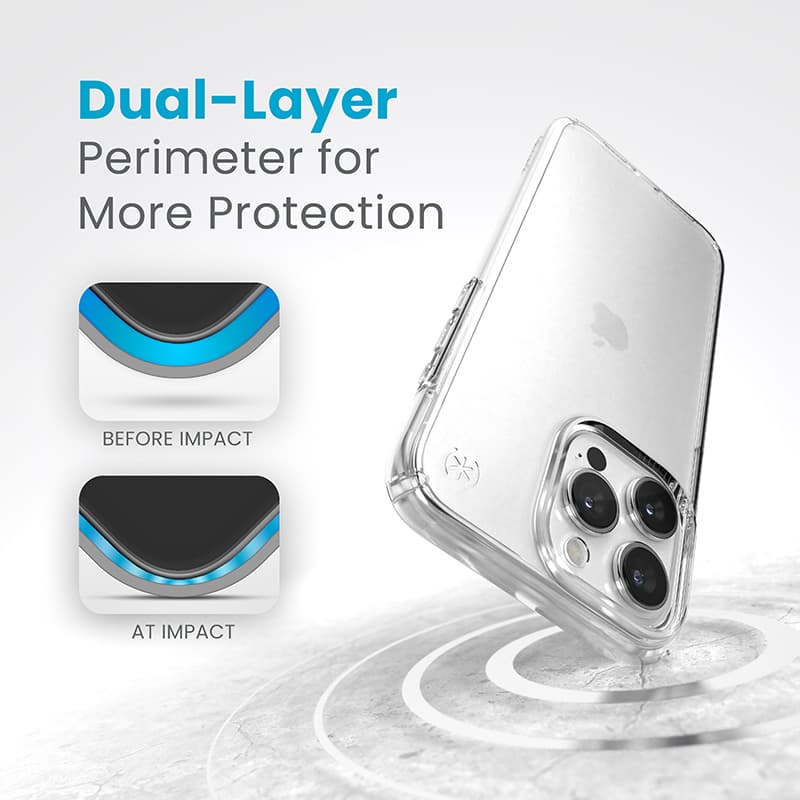 Speck Presidio Perfect-Clear - iPhone 15 Pro Max Case (Clear) 8