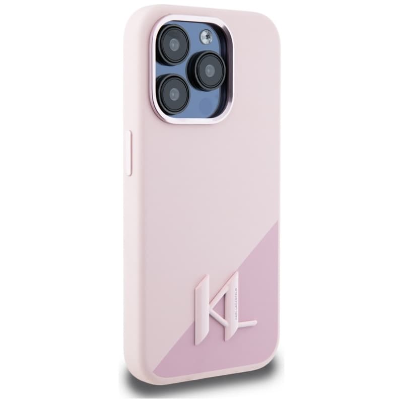 Karl Lagerfeld Silicone Shadow Metal Initial MagSafe - Case for iPhone 15 Pro Max (pink) 4