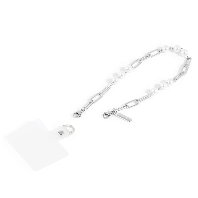 Case-Mate Link Chain Phone Wristlet - Universal lanyard (Silver Pearl) 4