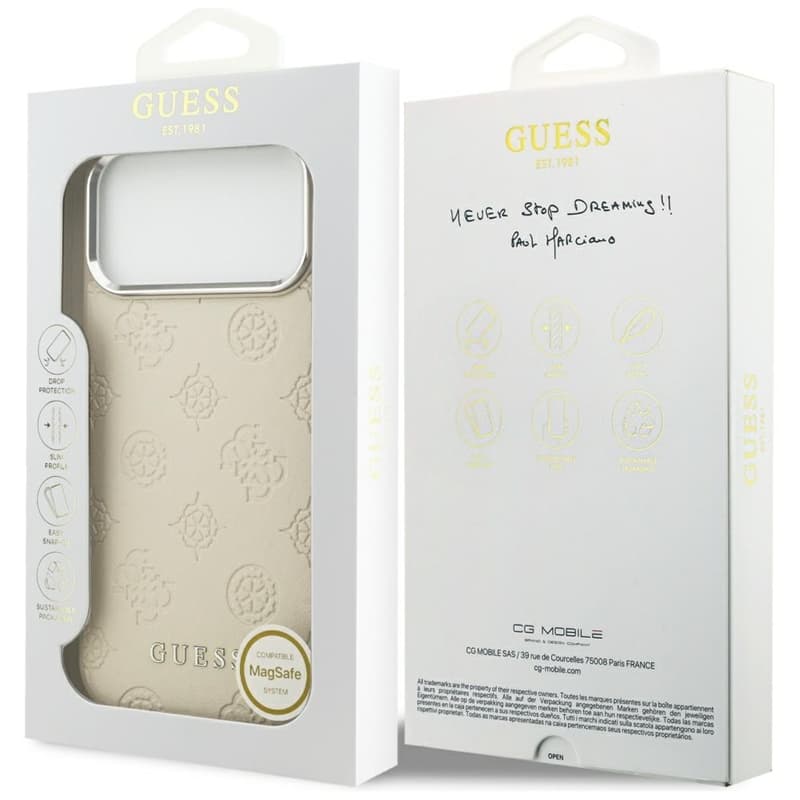Guess Peony Hot Stamp Script MagSafe - Case iPhone 17 Pro Max (beige) 8