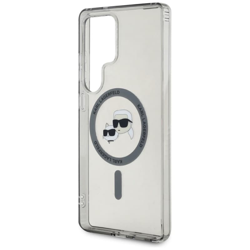 Karl Lagerfeld Button Karl & Choupette Heads Printed Logo MagSafe - Case for Samsung Galaxy S25 Ultra (Black) 6