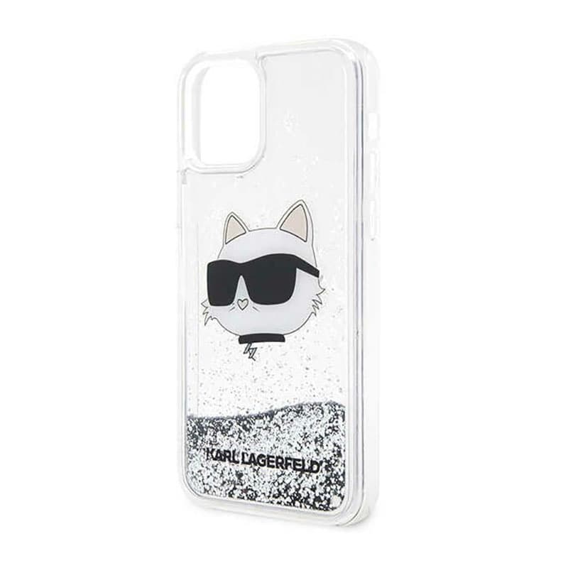 Karl Lagerfeld Liquid Glitter NFT Choupette Head - Case for iPhone 12 / iPhone 12 Pro (Silver) 6