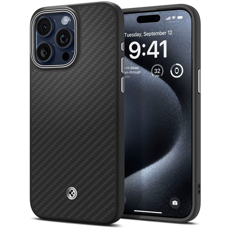 Spigen Enzo Aramid Mag MagSafe - Case iPhone 15 Pro Max (Black)