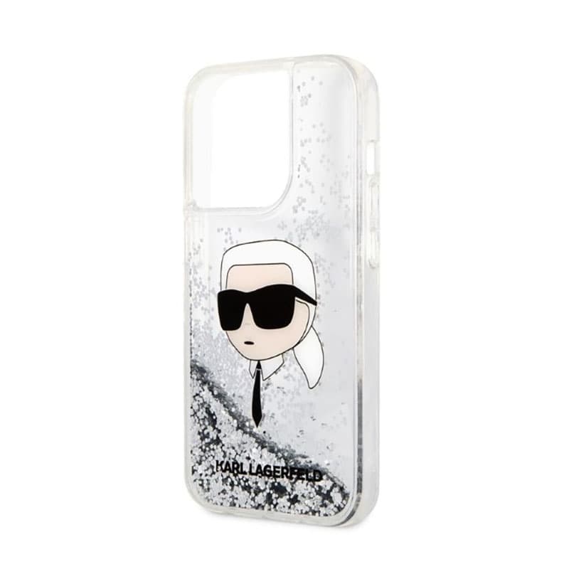 Karl Lagerfeld Liquid Glitter NFT Karl's Head - Case for iPhone 14 Pro Max (Silver) 6