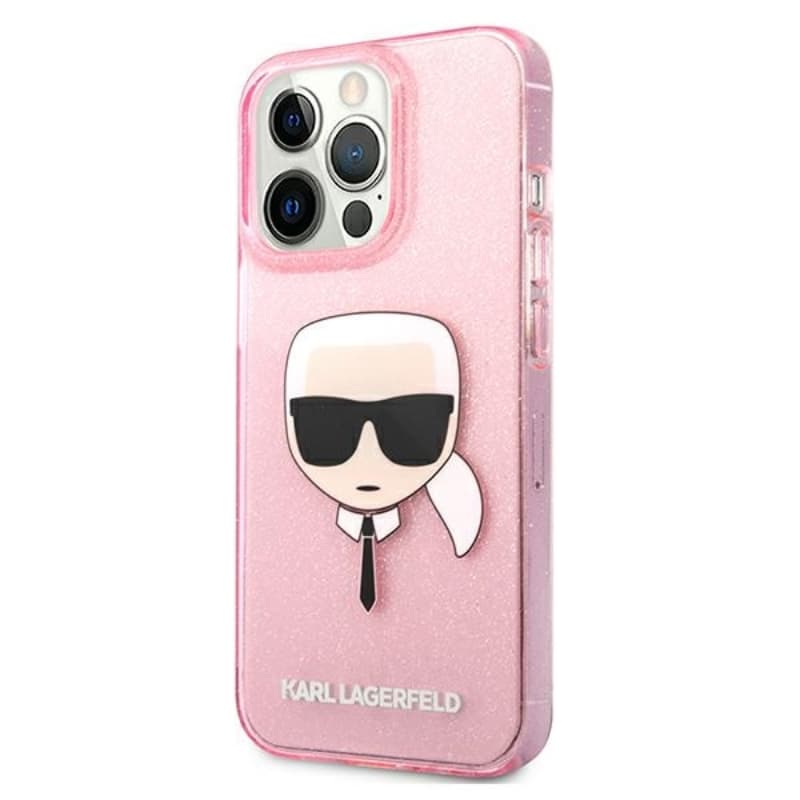 Karl Lagerfeld Karl’s Head Glitter - Case for iPhone 13 Pro Max (Pink) 2