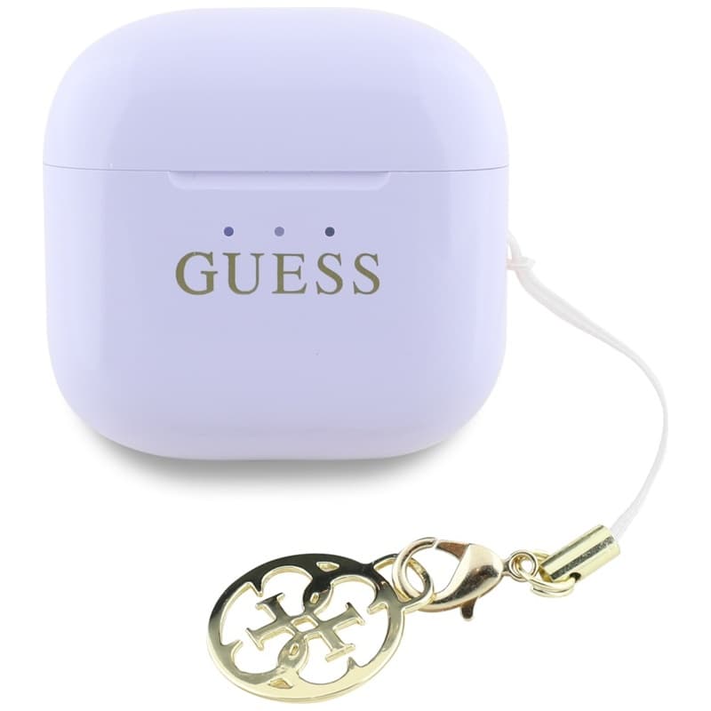 Guess Glossy Effect Printed Classic Logo & Charm - TWS Bluetooth Earphones + Charging Case (Lavender) 3