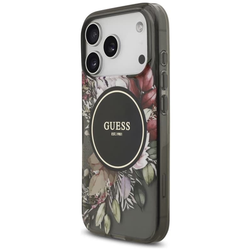 Guess IML Flowers Electro Pearl Strap MagSafe - Case iPhone 17 Pro (black) 3