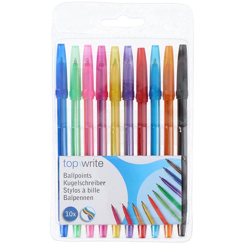Topwrite - Ballpoint pen set 10 colours  1