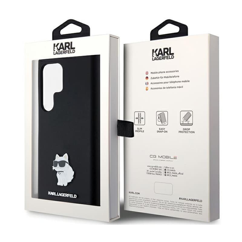 Karl Lagerfeld Silicone Choupette Metal Pin - Case Samsung Galaxy S24 Ultra (czarny) 8