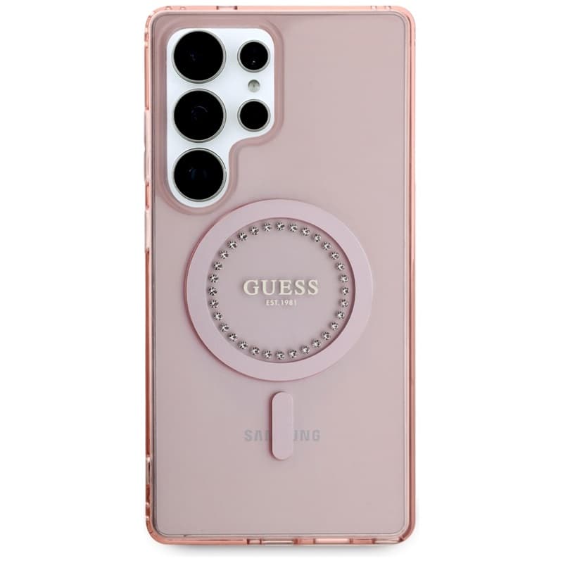 Guess Rhinestones Printed Classic Logo MagSafe - Case for Samsung Galaxy S25 Ultra (pink) 3