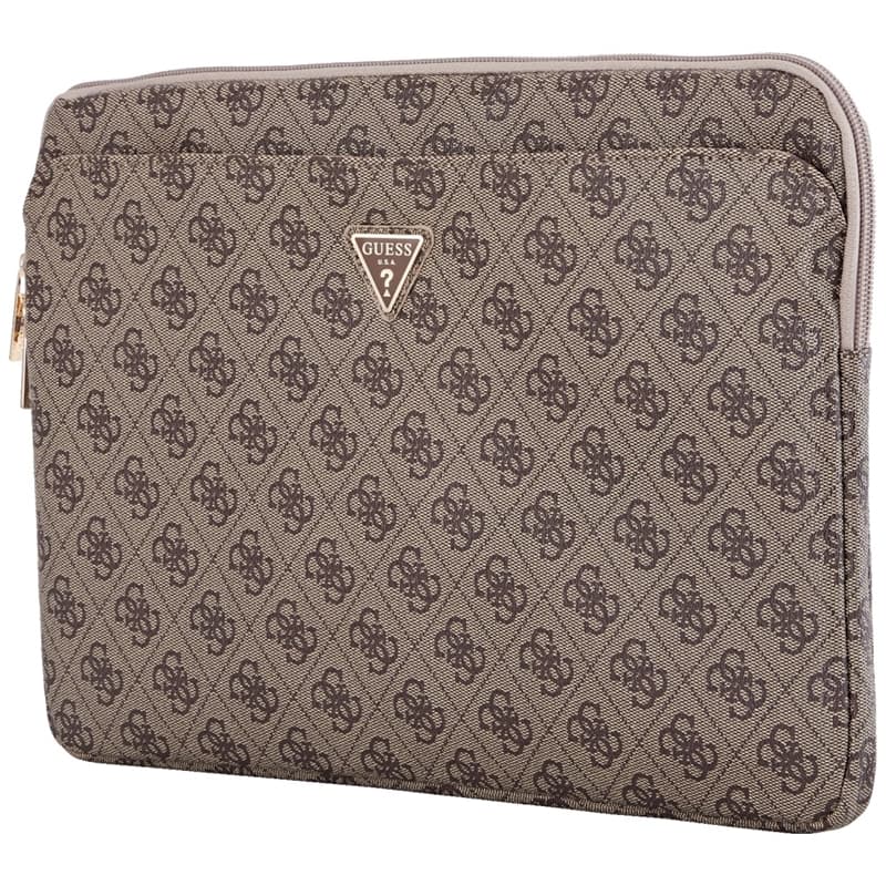 Guess 4G Zipper Pocket Triangle Logo Sleeve - Laptop Sleeve 14" (brown) 3