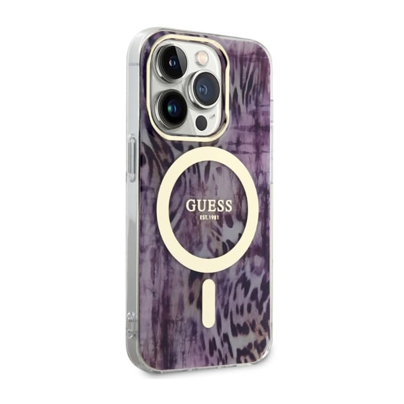 Guess Leopard MagSafe - Case for iPhone 14 Pro Max (Pink) 4