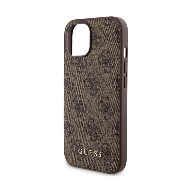 Guess Bundle Pack MagSafe 4G Metal Gold Logo - Case set + Power Bank 5000mAh MagSafe iPhone 15 (brown) 6