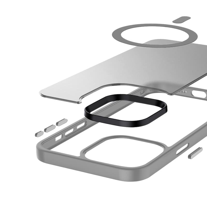 Crong Hybrid Frost MAG Cover - iPhone 15 Pro MagSafe Case (Gray) 4