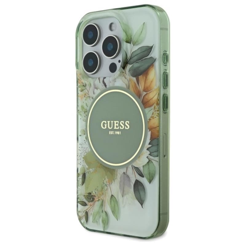 Guess IML Flower & Tonal Circle MagSafe - Case for iPhone 16 Pro (Green) 2