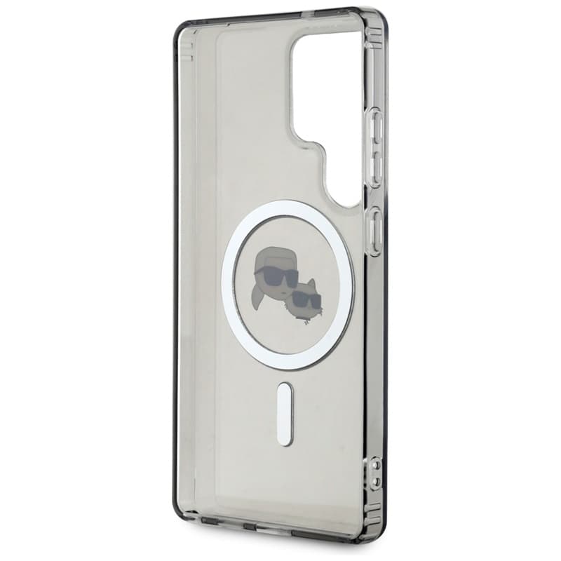 Karl Lagerfeld Button Karl & Choupette Heads Printed Logo MagSafe - Case for Samsung Galaxy S25 Ultra (Black) 7