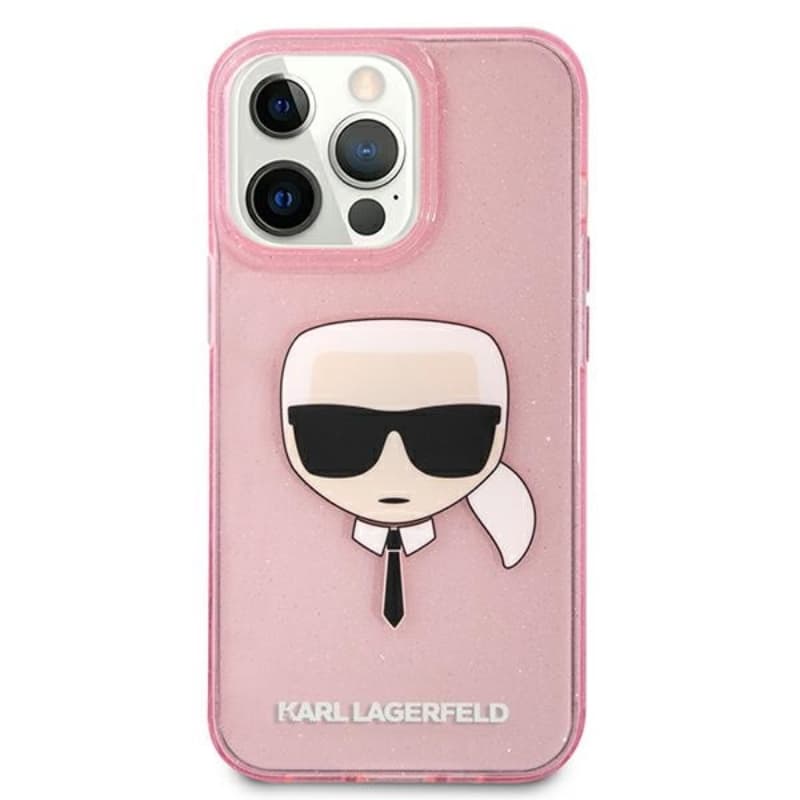 Karl Lagerfeld Karl’s Head Glitter - Case for iPhone 13 Pro Max (Pink) 3