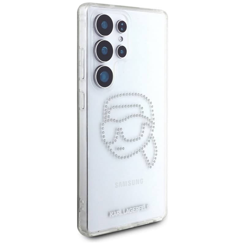 Karl Lagerfeld Rhinestones Karl Head Logo - Case for Samsung Galaxy S25 Ultra (Transparent) 4