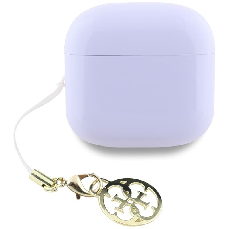 Guess Glossy Effect Printed Classic Logo & Charm - TWS Bluetooth Earphones + Charging Case (Lavender) 4