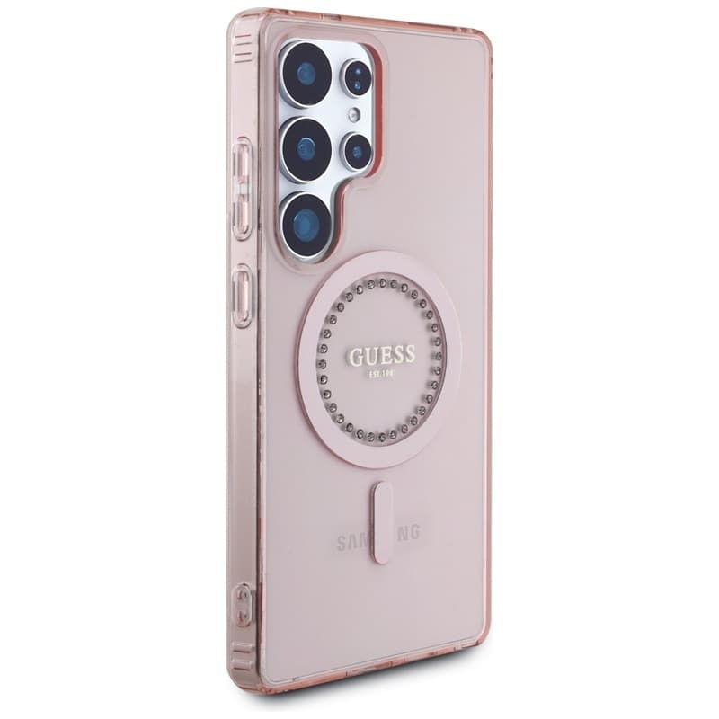 Guess Rhinestones Printed Classic Logo MagSafe - Case for Samsung Galaxy S25 Ultra (pink) 4