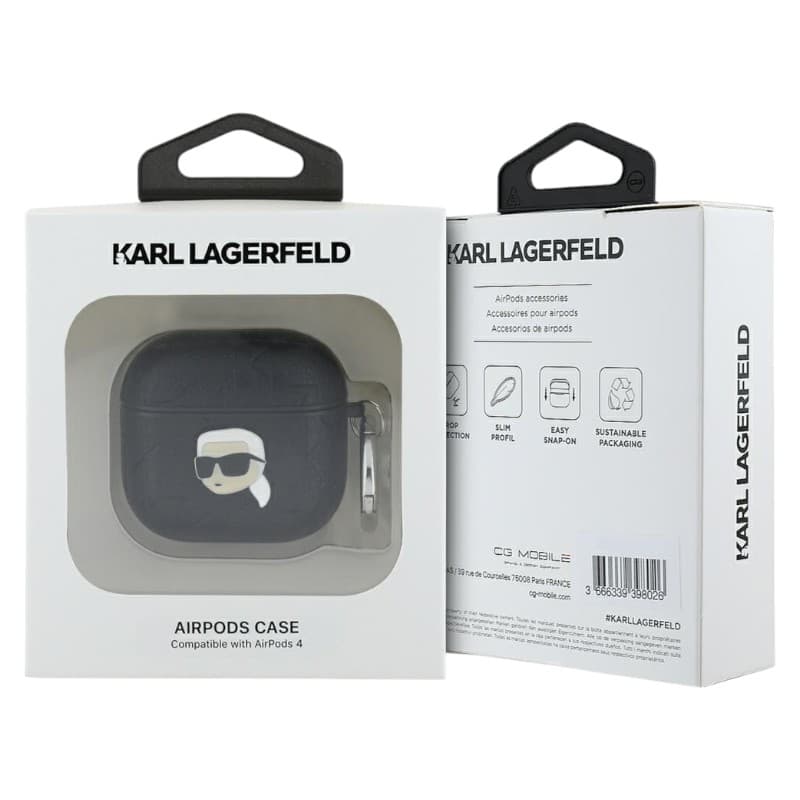 Karl Lagerfeld Monogram Karl Head - AirPods 4 Case (black) 3