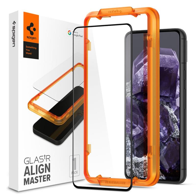 Spigen Alm Glass FC - Tempered glass for Google Pixel 8 (Black frame)