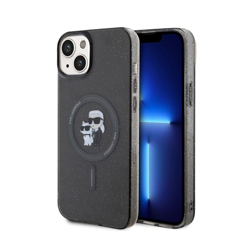 Karl Lagerfeld Karl & Choupette Glitter Magsafe - Case for iPhone 15 Plus (black) 1