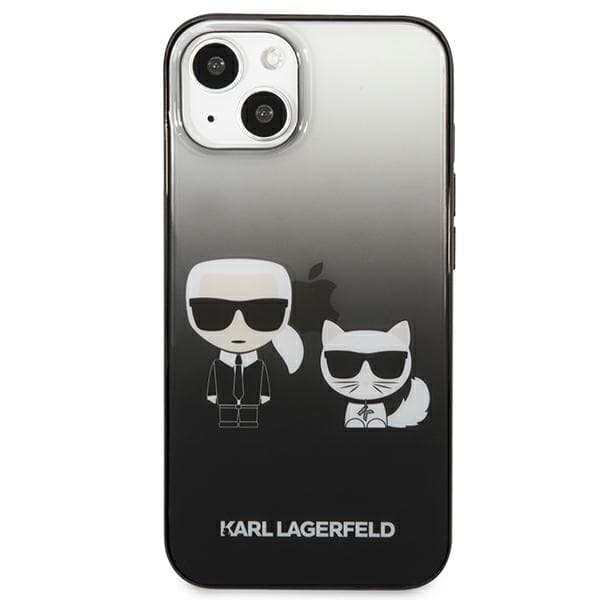 Karl Lagerfeld Gradient Ikonik Karl & Choupette - Case for iPhone 13 mini (Black) 2