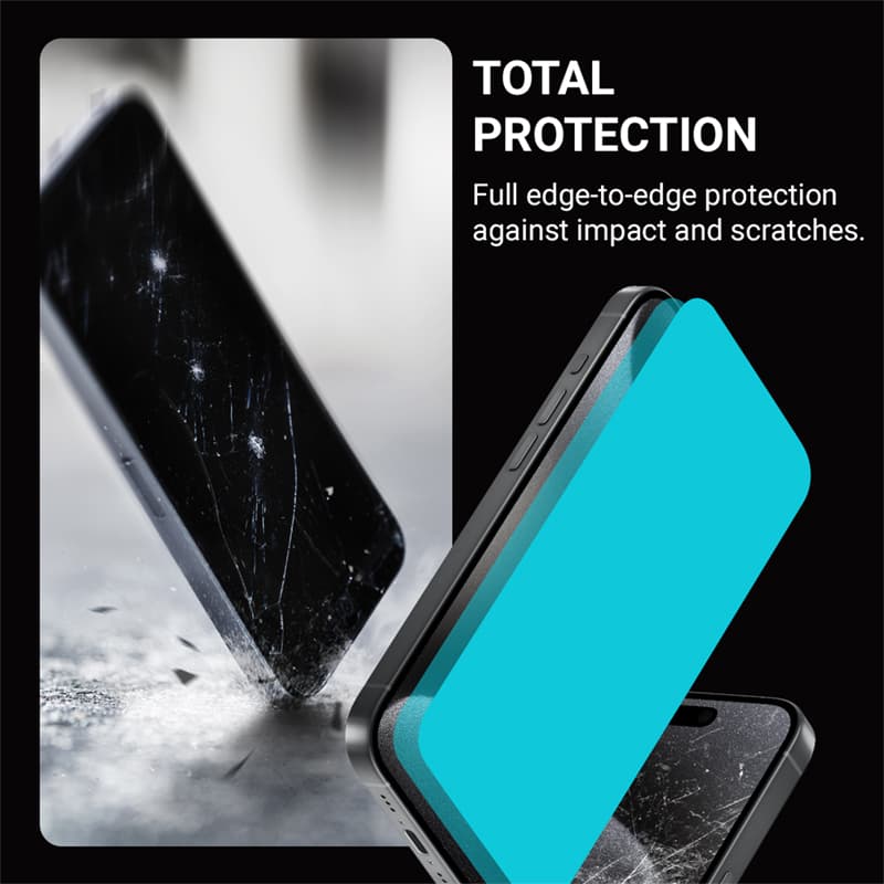 Crong Anti-Bacterial 3D Armor Glass - 9H tempered glass for the entire iPhone 15 Pro screen + installation frame 3