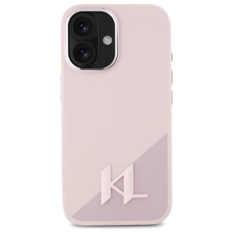 Karl Lagerfeld Silicone Shadow Metal Initial MagSafe - Case for iPhone 16 (pink) 3