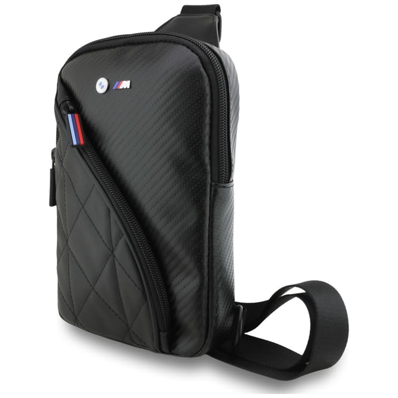 BMW Carbon Pocket & Metal Logo - Crossbody Phone Bag (Black) 2