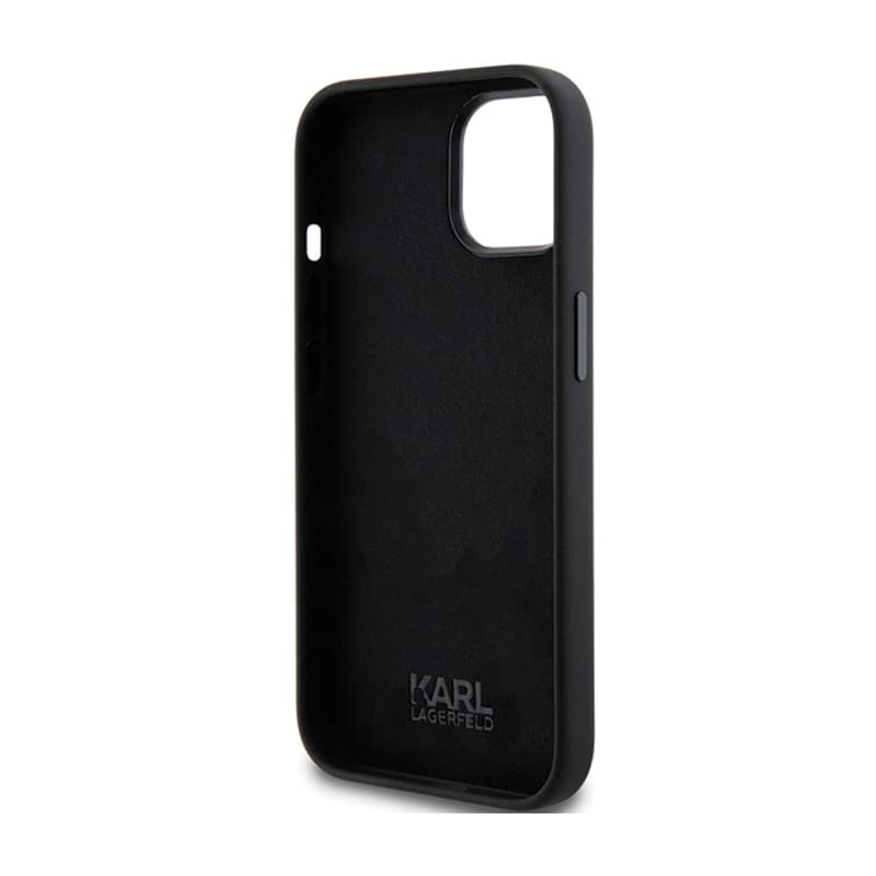 Karl Lagerfeld Silicone Choupette Metal Pin - iPhone 15 Plus Case (Black) 7