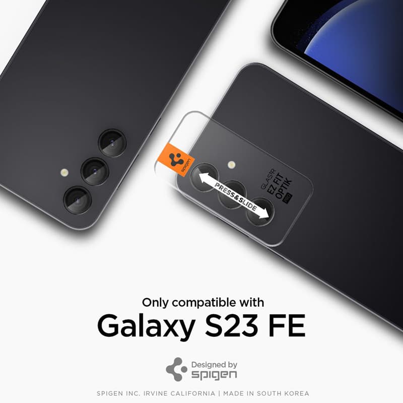 Spigen Optik Pro GLAS.TR EZ Fit Camera Protector 2-Pack - Lens protection glass for Samsung Galaxy S23 FE (2 pcs) (Black) 7