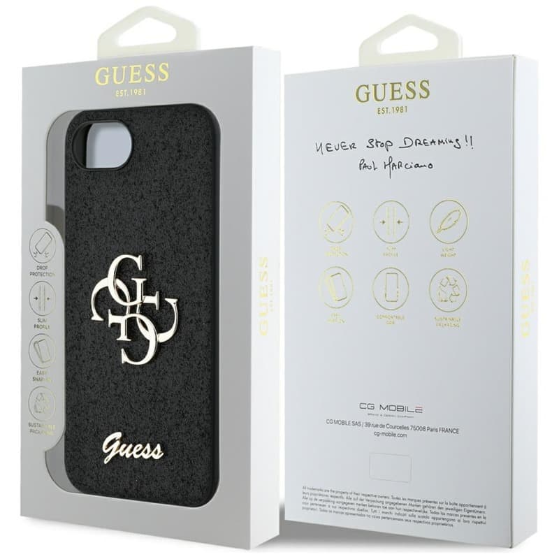 Guess Fixed Glitter Big 4G - Case for iPhone 16e (black) 8