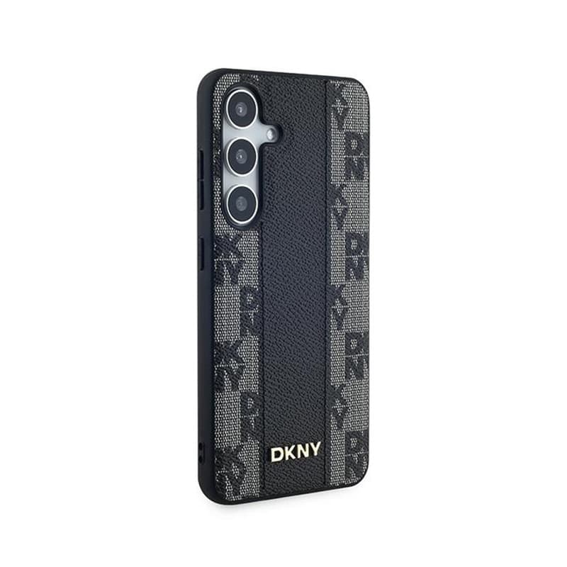 DKNY Leather Checkered Mono Pattern MagSafe - Case for Samsung Galaxy S24+ (Black) 4