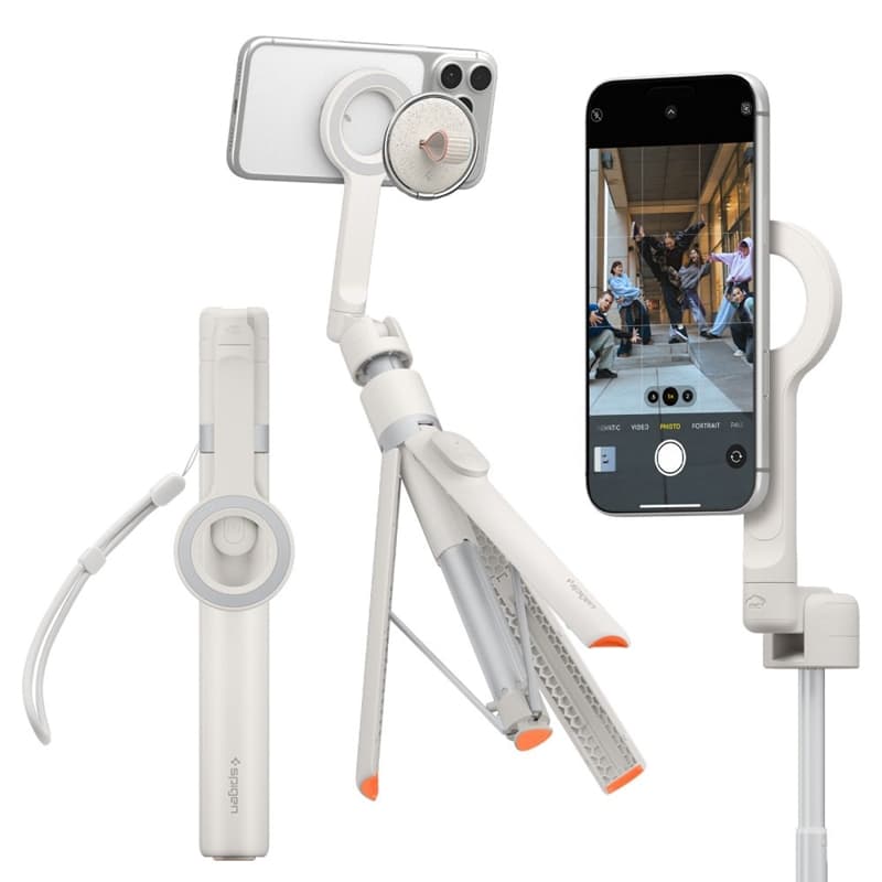 Spigen S582W MagSafe Bluetooth Selfie Stick Tripod - Smartphone Tripod / Selfie Stick Holder (Dune Beige) 1