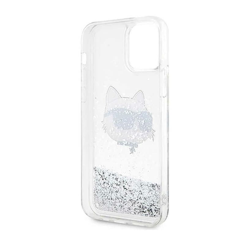 Karl Lagerfeld Liquid Glitter NFT Choupette Head - Case for iPhone 12 / iPhone 12 Pro (Silver) 7