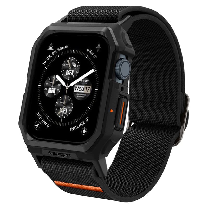 Spigen Lite Fit "Pro" - Case with strap for Apple Watch 4/5/6/7/8/9/SE 44/45 mm (Matte Black)