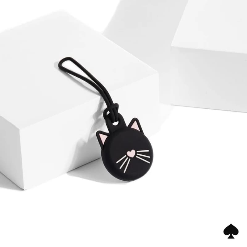Kate Spade New York Holder - Protective Case Keychain for Apple AirTag 1 / 2 (Black Cat) 3